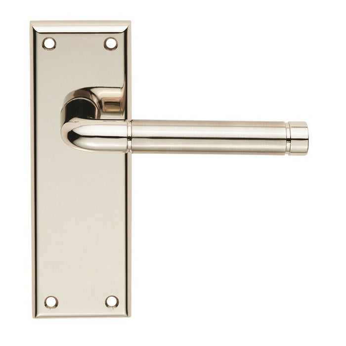 2x PAIR Round Bar Handle on Latch Backplate 150 x 50mm Polished & Satin Nickel Loops