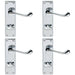 4x PAIR Victorian Scroll Lever on Bathroom Backplate 155 x 41mm Polished Chrome Loops