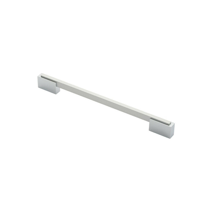 Thin Rectangular Bar with Recessed Plinths 224mm Centres Polished Satin Chrome Loops