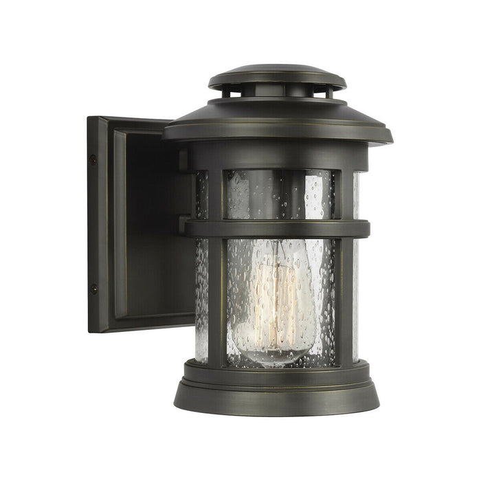 Outdoor IP44 1 Bulb Wall Light Lantern Antique Bronze LED E27 60W d00862 Loops