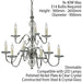 Flemish Ceiling Pendant Chandelier Polished Nickel & Crystal Curved 9 Lamp Light Loops