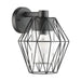 IP44 Outdoor Wall Light Black Wire Cage Shade 1 x 60W E27 Bulb Porch Lamp Loops