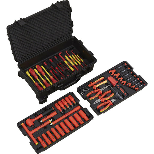49pc VDE Insulated 1/2" Socket Tool Kit - 1500V DC 60900 - Ratchet Spanner Drive Loops