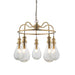 Ceiling Pendant Light - Antique Brass Plate & Clear Glass - 5 x 6W LED E14 Loops