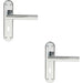 2x Round Bar Lever on Lock Backplate Door Handle 180 x 40mm Polished Chrome Loops