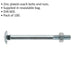 100 PACK Zinc Plated Coach Bolt and Nut - M6 x 75mm - 1.5mm Pitch - DIN 603 Loops