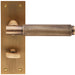Door Handle & Bathroom Lock Pack Antique Brass Knurled Lever Turn Backplate Loops