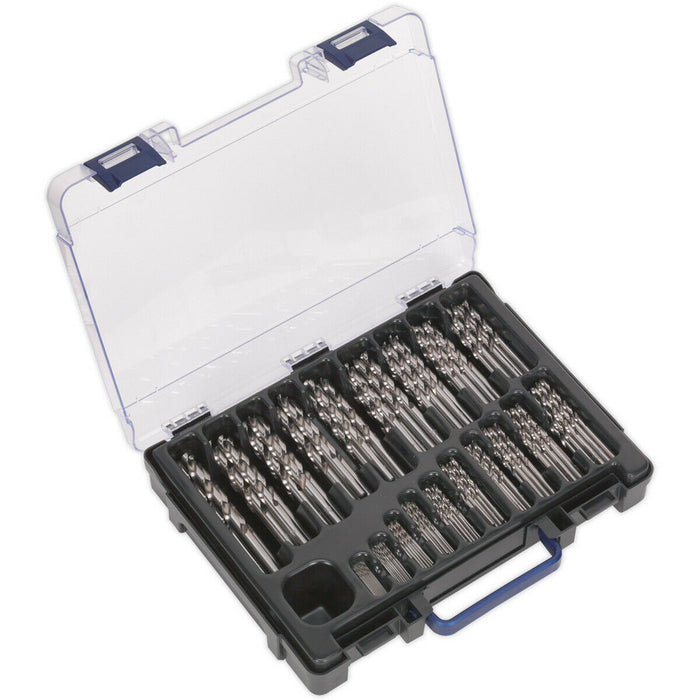 170 Piece Fully Ground HSS Drill Bit Assortment - 1mm to 10mm - Split Point Tips Loops