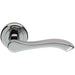 PAIR Scroll Shaped Handle on Chamfered Edged Round Rose Polished Chrome Loops