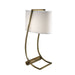 Table Lamp USB Port in Base White Cotton Fabric SHade Bali Brass LED E27 60W Loops