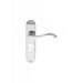 PAIR Curved Lever on Chamfered Euro Lock Backplate 180 x 40mm Polished Chrome Loops