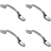4x 128mm Shaker Style Cabinet Pull Handle 76mm Fixing Centres Polished Chrome Loops