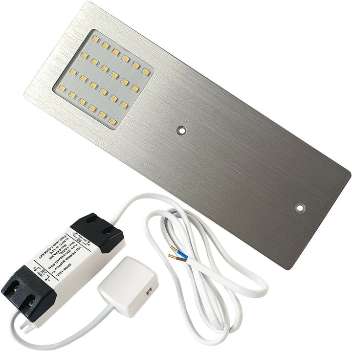 1x 5W Kitchen Cabinet Low Profile Slim Panel Light & Driver Natural White Flush Loops