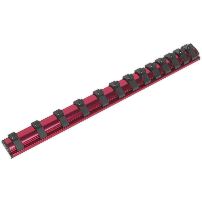 1/4" Square Drive Bit Holder - 13x Socket Capacity - Retaining Rail Bar Storage Loops
