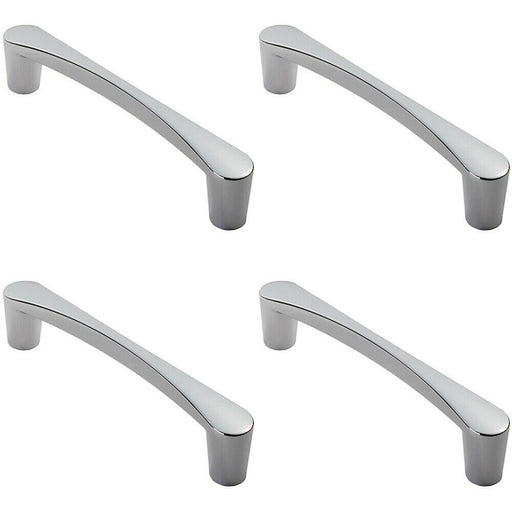 4x Curved D Shape Pull Handle 181 x 20mm 160mm Fixing Centres Polished Chrome Loops