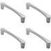 4x Curved D Shape Pull Handle 181 x 20mm 160mm Fixing Centres Polished Chrome Loops
