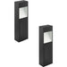 2 PACK IP44 Outdoor Pedestal Light Anthracite & White Square Post 10W LED Loops