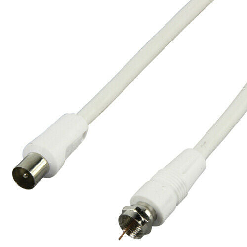 1.5m F Connector Male to Aerial Plug Antenna Cable RF Coaxial Coax Fly Lead Loops