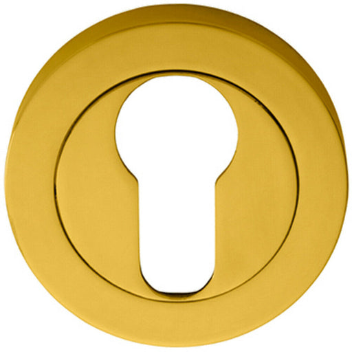 50mm Euro Profile Escutcheon Concealed Fix Polished Brass Keyhole Cover Loops