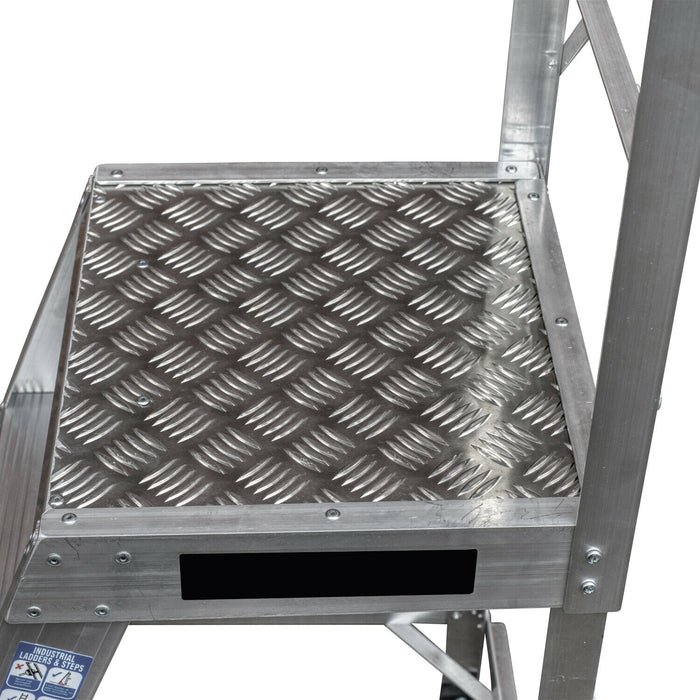 Fixed Step Ladder Hand Rails 1.2m Heavy Duty Single Sided Fixed Step Ladders Handrail Platform Safe ...