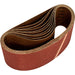 10 PACK - 100mm x 620mm Sanding Belts - 60 Grit Aluminium Oxide Cloth Backed Loops