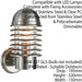 IP44 Outdoor Wall Lamp Stainless Steel Round Caged Light Modern Porch Security Loops