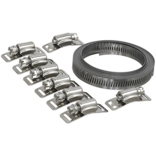 Self Build Hose Clip Set - Cut to Size - 12.7mm Band Width - 8 Worm Drive Clips Loops