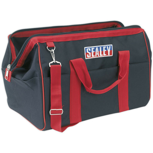 500 x 280 x 330mm STRONG Tool Bag - RED - Multiple Pocket Padded Base Storage Loops