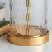 2 PACK Geometric Glass Table Lamp Brass Trim BASE ONLY Modern Bedside Light Loops