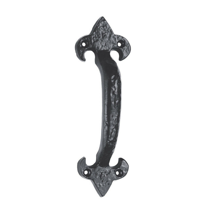 Traditional Forged Iron Pull Handle 180 x 52mm Black Antique Door Handle Loops