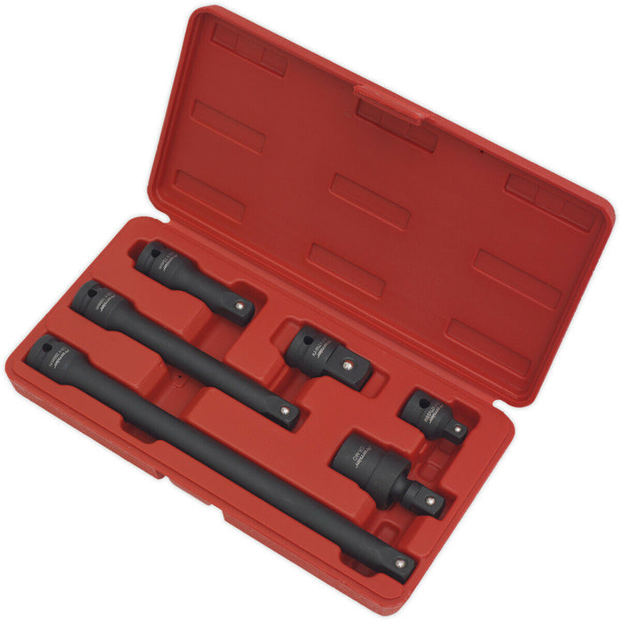 6 Piece Impact Adaptor & Extension Bar Set - 1/2" Sq Drive - Universal Joint Loops