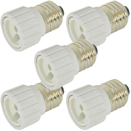 5x LED Spot Light Bulb Adapter E27 Edison Screw To Mini GU10 Bayonet Converter Loops
