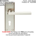 2x PAIR Rounded Lever on Lock Backplate Door Handle 150 x 50mm Satin Nickel Loops
