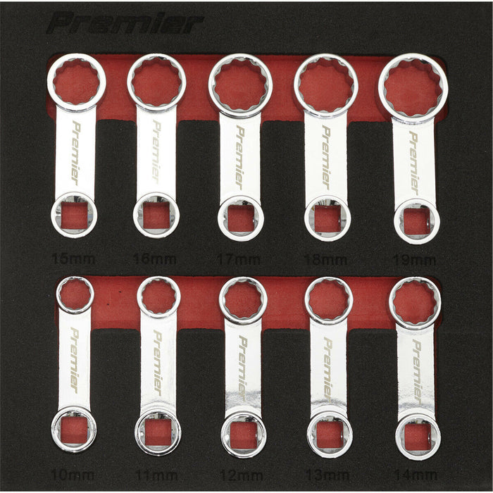 10pc Torque Wrench Spanner Adapter Set - 3/8" Square Drive - 12 Pt Metric Socket Loops