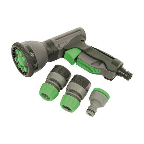 5 Piece Soft Grip Spray Gun Quick Connect Set Trigger Handle & Conenctors Loops