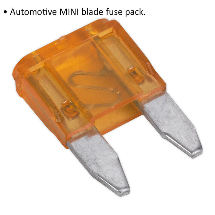 50 PACK 5A Automotive MINI Blade Fuse Pack - 2 Prong Vehicle Circuit Fuses Loops