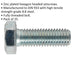 25 PACK HT Setscrew - M12 x 35mm - Grade 8.8 Zinc - Fully Threaded - DIN 933 Loops