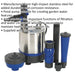 Stainless Steel Submersible Pond Pump - 3000L/Hr - 3 x Fountain Heads - 230V Loops