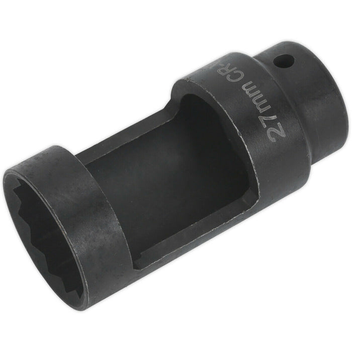 27mm Thin Wall Injector Socket - 1/2" Sq Drive - 80mm Depth - Deep Steel Socket Loops