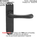 2x PAIR Smooth Rounded Handle on Shaped Latch Backplate 185 x 42mm Matt Black Loops