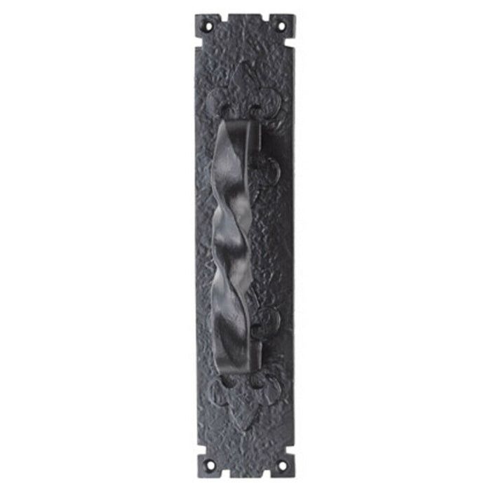 Traditional Forged Twist Pull Handle 310 x 66mm Black Antique Door Handle Loops