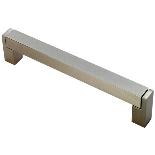 Square Section Bar Pull Handle 207 x 15mm 192mm Fixing Centres Satin Nickel Loops