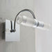 Bathroom Twin Wall Light Chrome & Mixed Glass Modern IP44 Over Mirror Curved Arm Loops