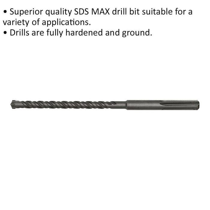 18 x 340mm SDS Max Drill Bit - Fully Hardened & Ground - Masonry Drilling Loops