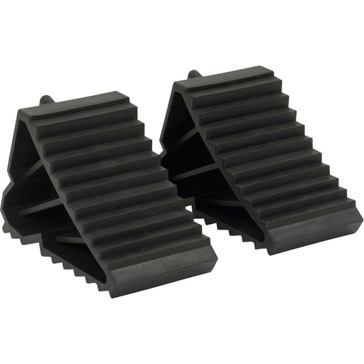 PAIR Composite Wheel Chocks - For Vehicles up to 2000kg - Safety Car Jack Stop Loops