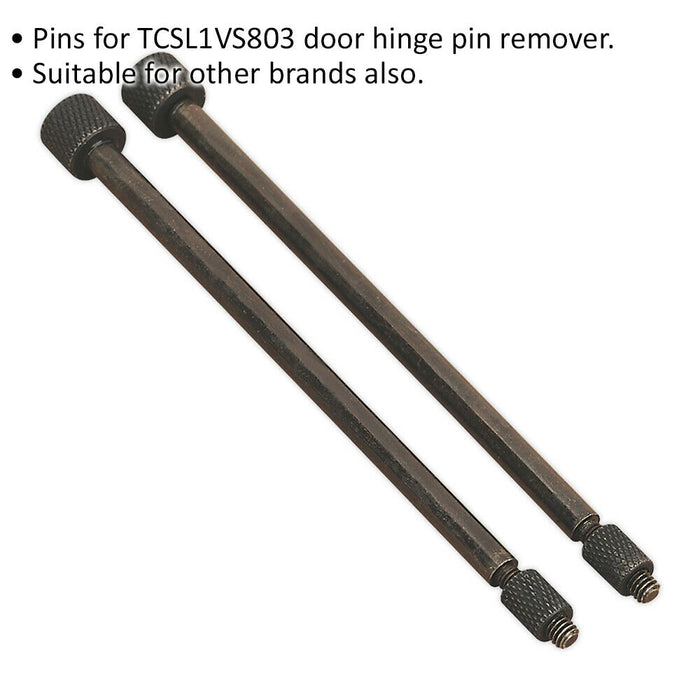 2 PACK Door Hinge Removal Pin - 3mm x 110mm - Suits ys11146 Extractor Tool Loops