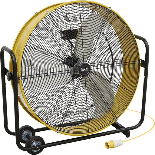 30" Industrial High Velocity Drum Fan - 2 Speed Settings - Wheeled Stand - 110V Loops