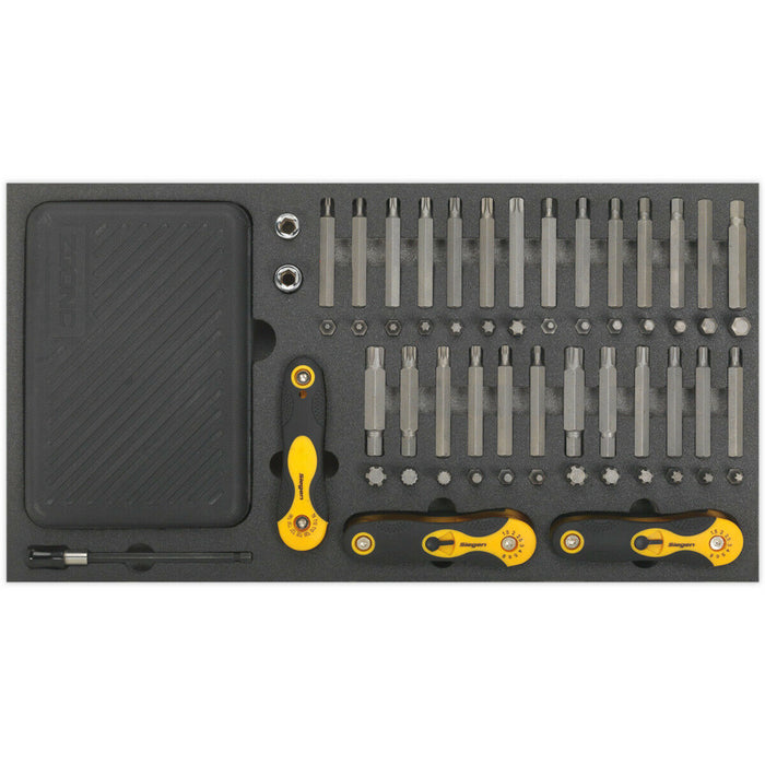 192 Piece Specialised Bit & Folding Hex Key Set with Tool Tray - Toolbox Storage Loops