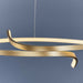 LED Ceiling Pendant Light 32W Warm White Brushed Gold Loop Feature Strip Lamp Loops