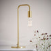Standing Floor & Table Lamp Set Brushed Brass Industrial Curved Arm Slim Light Loops